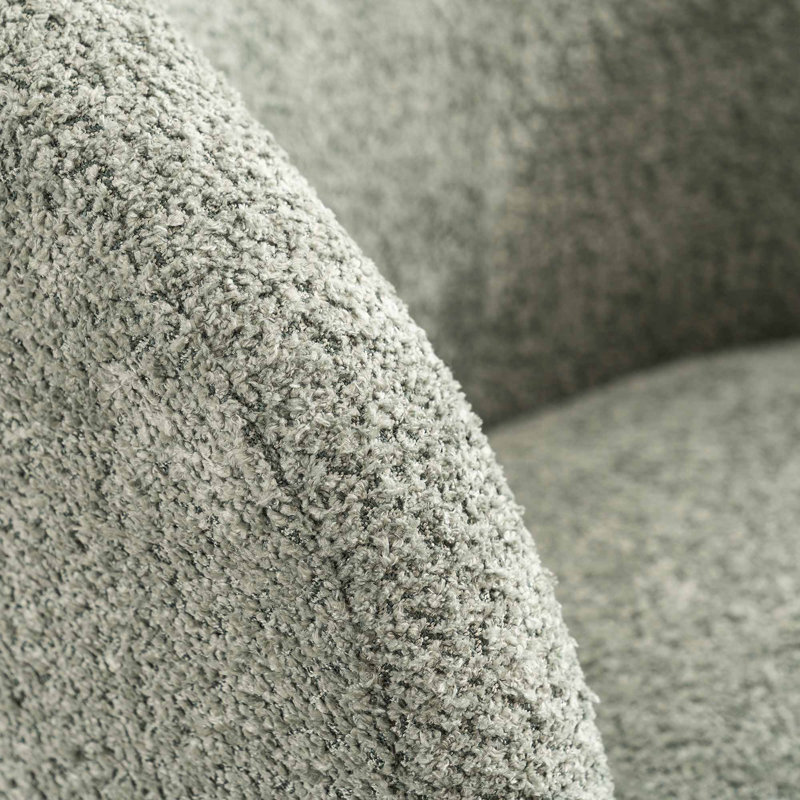 Fauteuil demi-tonneau Hadriel, Sauge vert bouclé