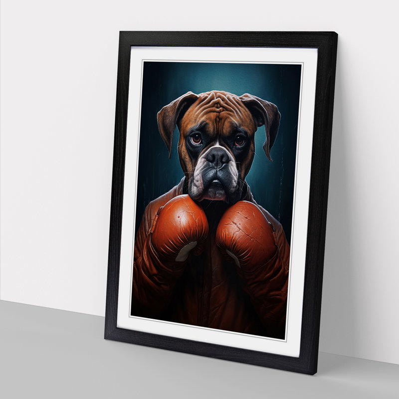 Boxer Dog Conceptual No.2 - Framed Print, 46cm H x 34cm W x 2cm D, Black Framed