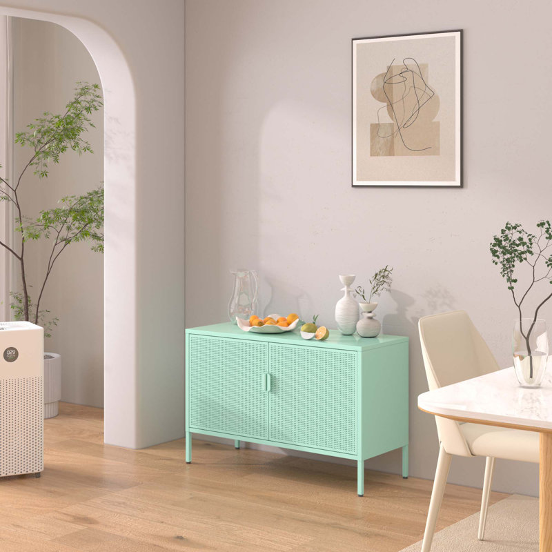 Buffet décoratif 2 portes Beejay Steel, Menthe, Menthe