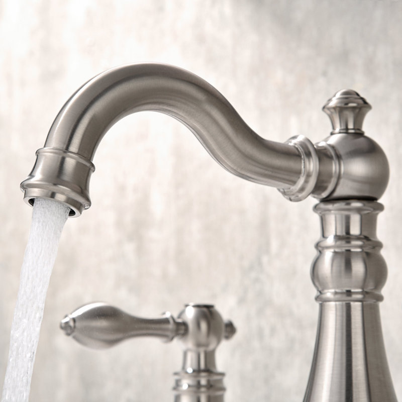Signature Collection Two-Handle 6" to 10" Widespread Lavatory Bathroom Faucet with Drain Assembly - Brushed Nickel