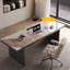Bureau rectangulaire en bois manufacturé gris-109742016