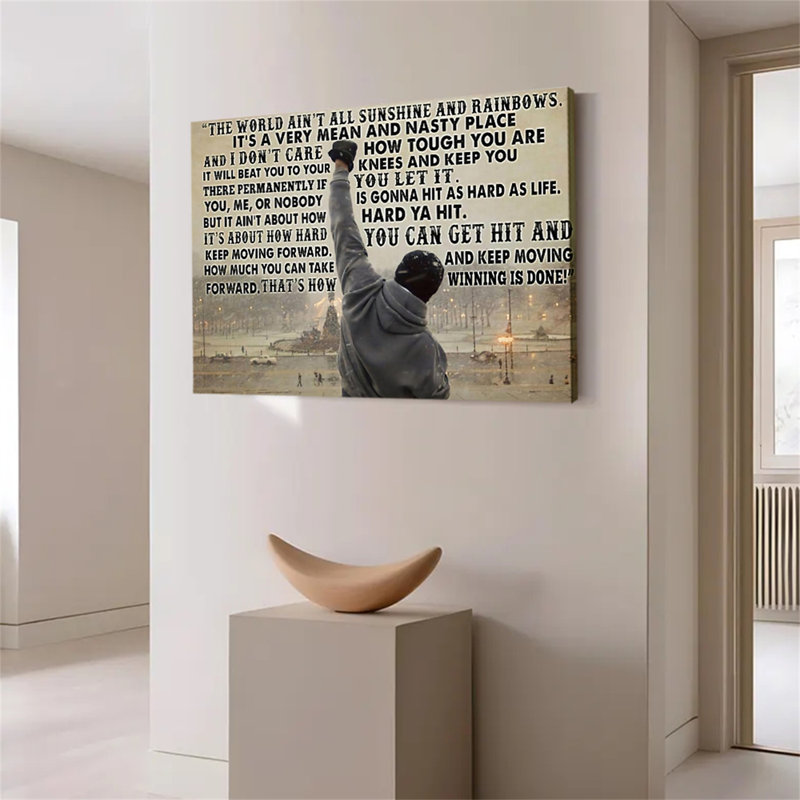 Citations de boxe imprimées sur toile, 24 po x 36 po