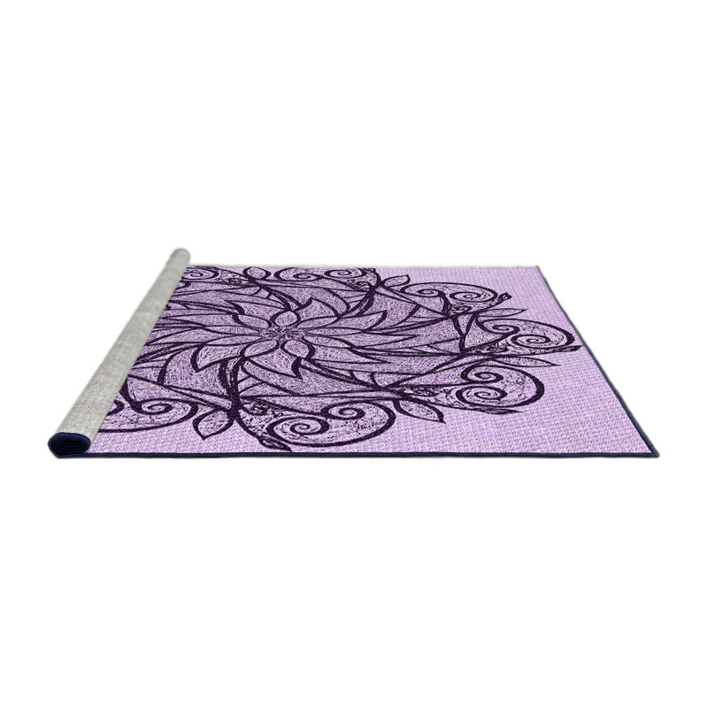 Tapis mauve tissé à la machine, Rond 8 pi