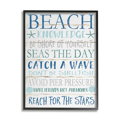 «Beach Connaissances», aquarelle bleue et planche blanche, impression XXL sur toile encadrée par Jennifer Pugh
