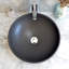 Lavabo de salle de bain vasque circulaire en pierre noire 16,5 po AA Warehouse