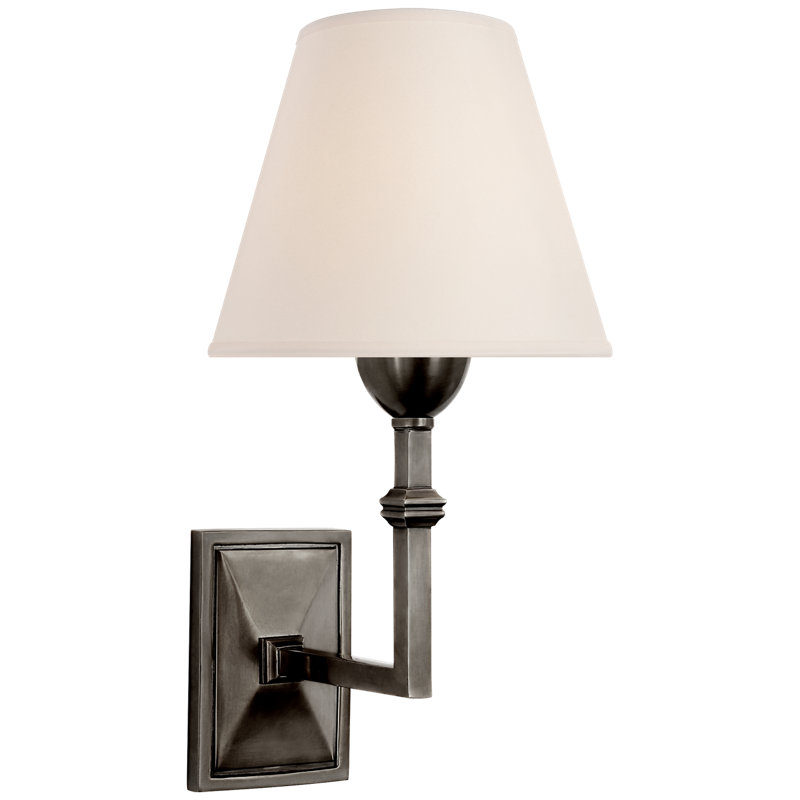 Alexa Hampton Jane Wall Sconce, Gun Metal, Fabric