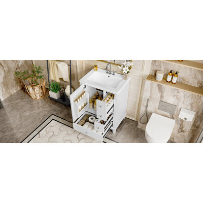 Meuble-lavabo 24 po avec lavabo et tiroirs 24 po