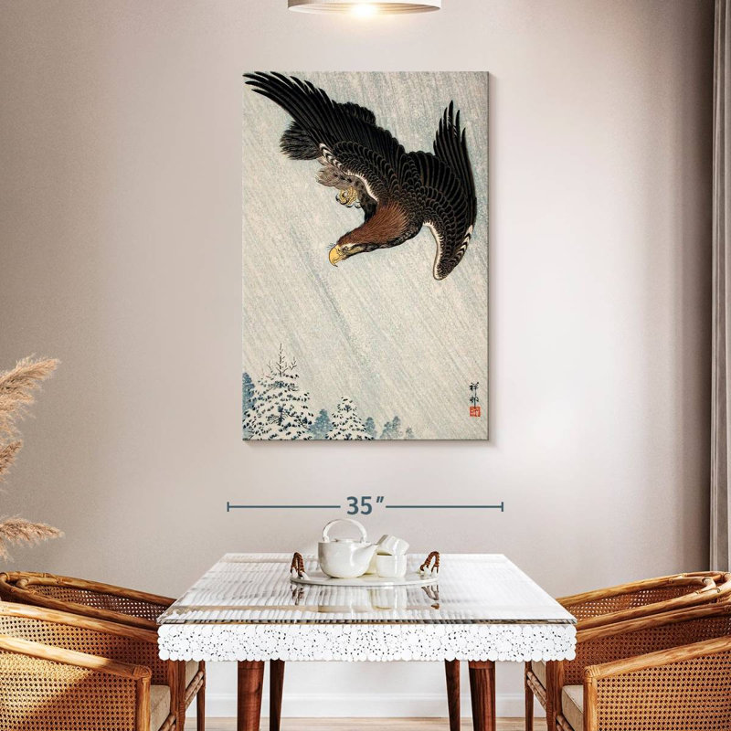 Brampt Eagle Flying In Snow, 48" H x 32" W