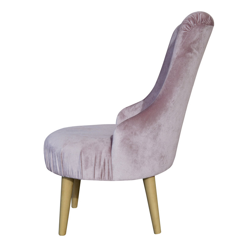 Dalia Upholstered Slipper Chair, Wood