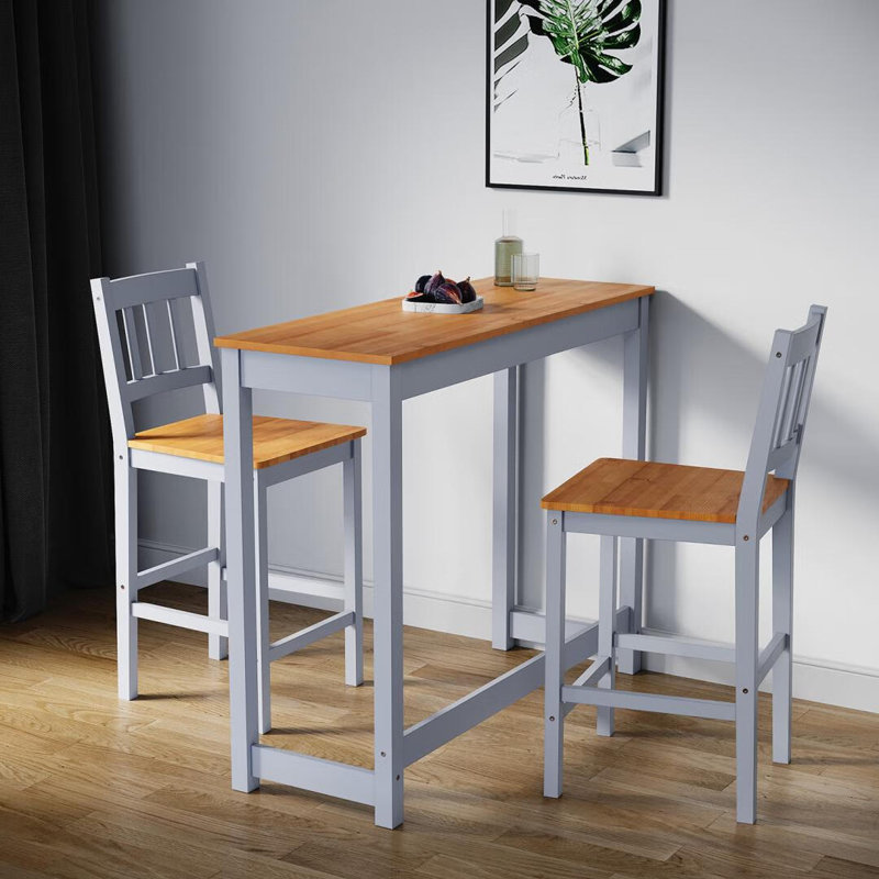 Burgan 2 - Person Dining Set, Brown, Grey