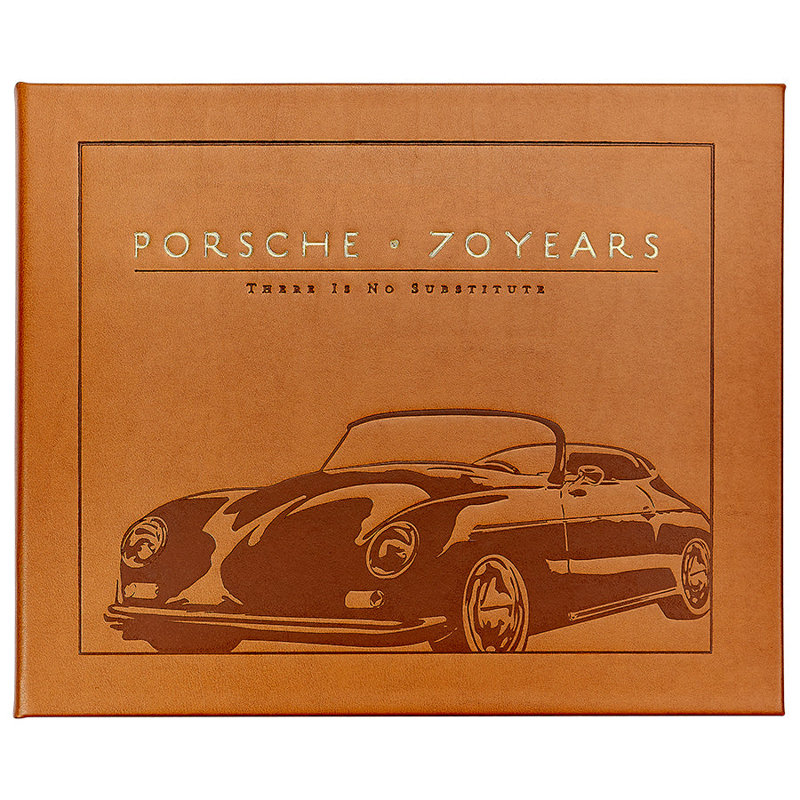 Graphic Image Porsche 70 Years: There Is No Substitute Coffee Table Book, Leather, Tan