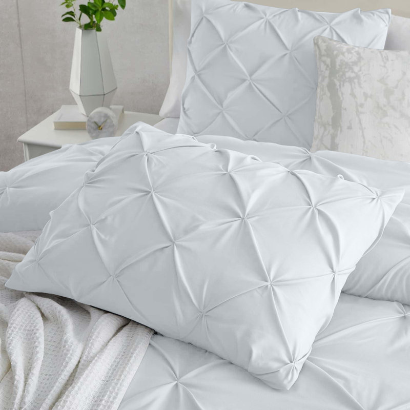 Microfiber Solid Colour Duvet Cover Set with Pillowcases Included, Super King Duvet Cover + 2 Super KingPillowcases, Navy