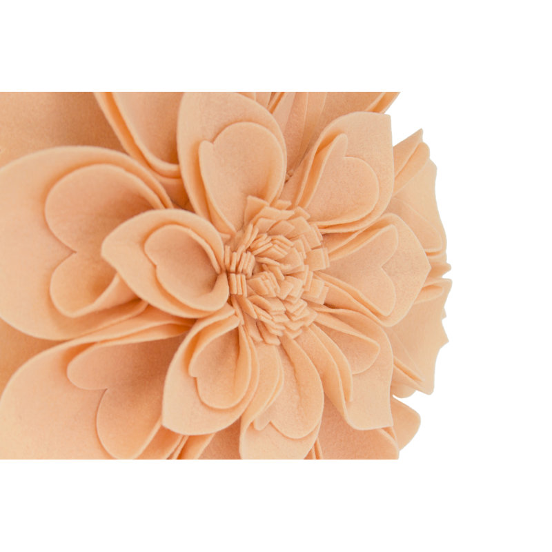 Floral Throw Pillow, 13" x 13", Peach