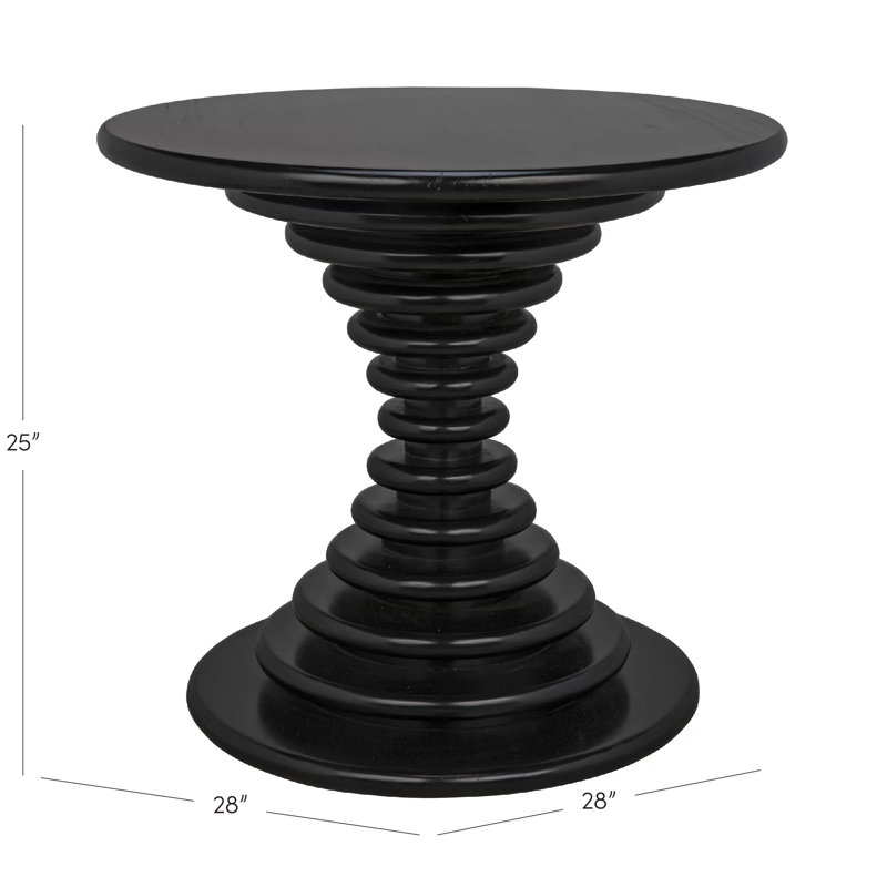 Classic Round 28" Hand Rubbed Black Solid Wood End Table