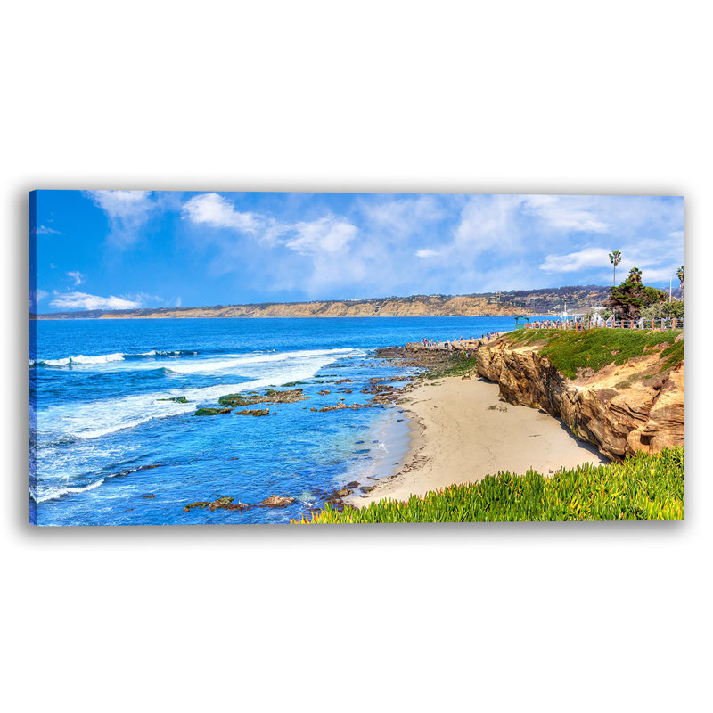 Jessica Pacific Bay Serenity - reproduction d'art sur toile tendue, H 20 po x l 40 po x P 1,5 po