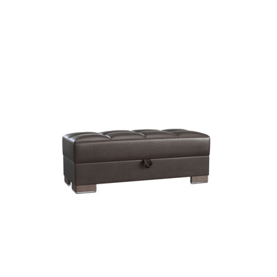 Repose-pieds rembourré en bois avec rangement Primenest Collection Zenaero