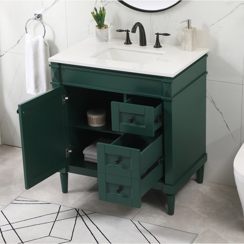 Ensemble de meuble-lavabo simple 32 po Readington, Vert