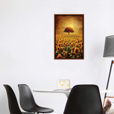 «Lone Tree and Sunflowers Field» par Viviana Gonzalez - impression d'art graphique