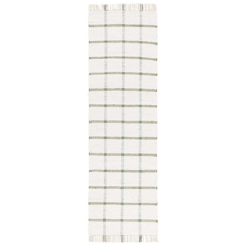 Nuriye Handwoven Recycled Cotton Plaid Rug, Rectangle 2' x 3'7"