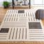 Geometric Handmade Kilim Wool/Cotton Area Rug in Ivory/Black-837964997