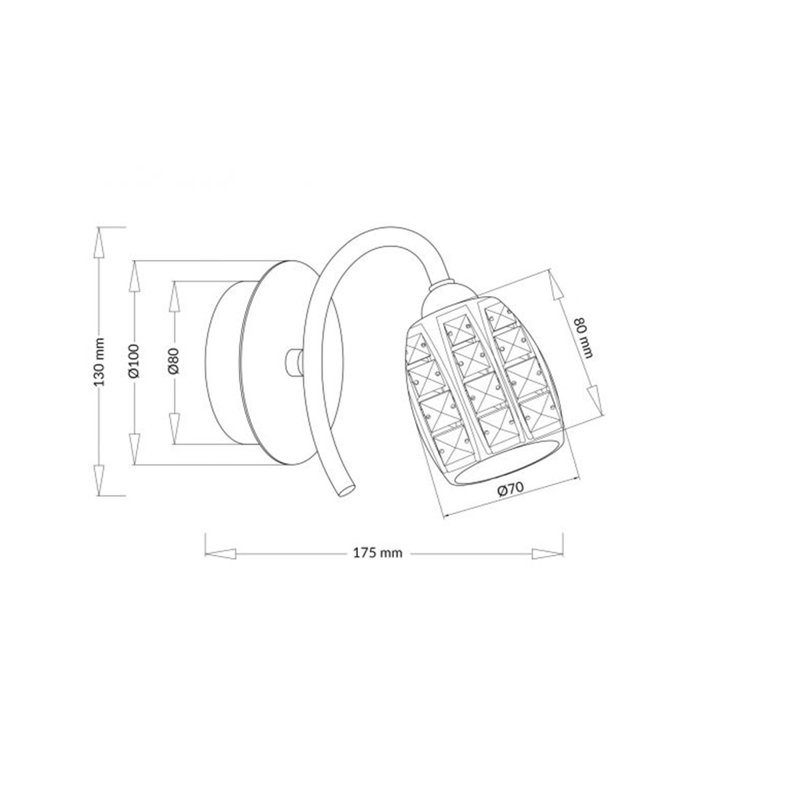 Browne Armed Sconce, Polished Chrome