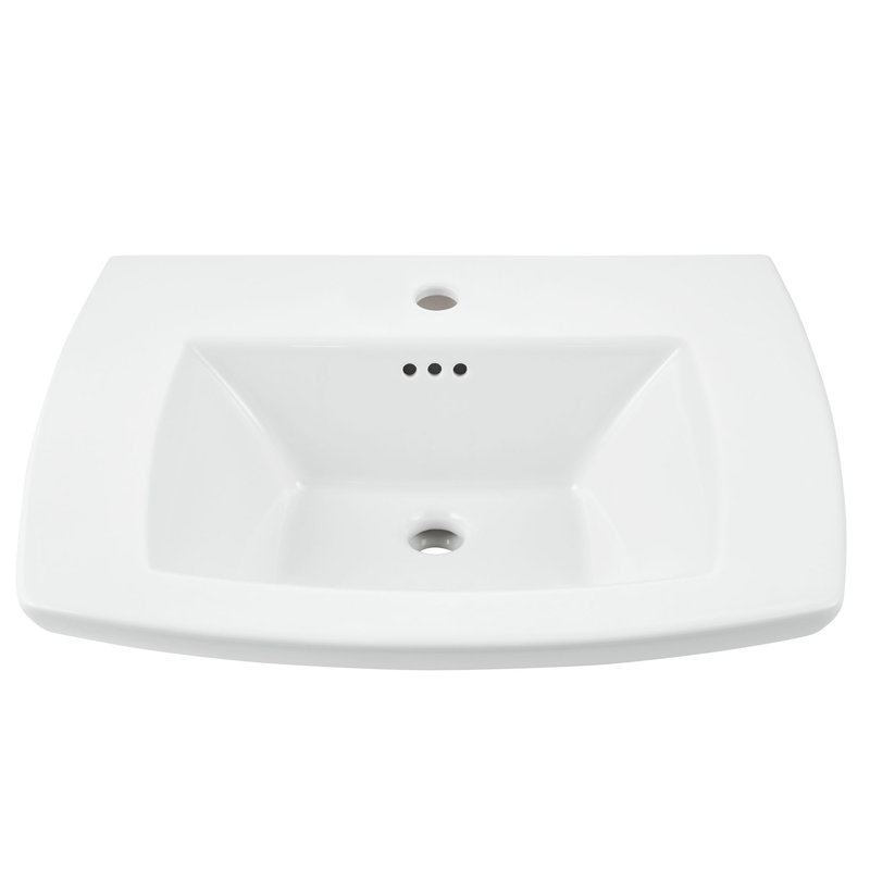 American Standard Edgemere 19.5'' White Ceramic Rectangular Bathroom Sink with Overflow, Single