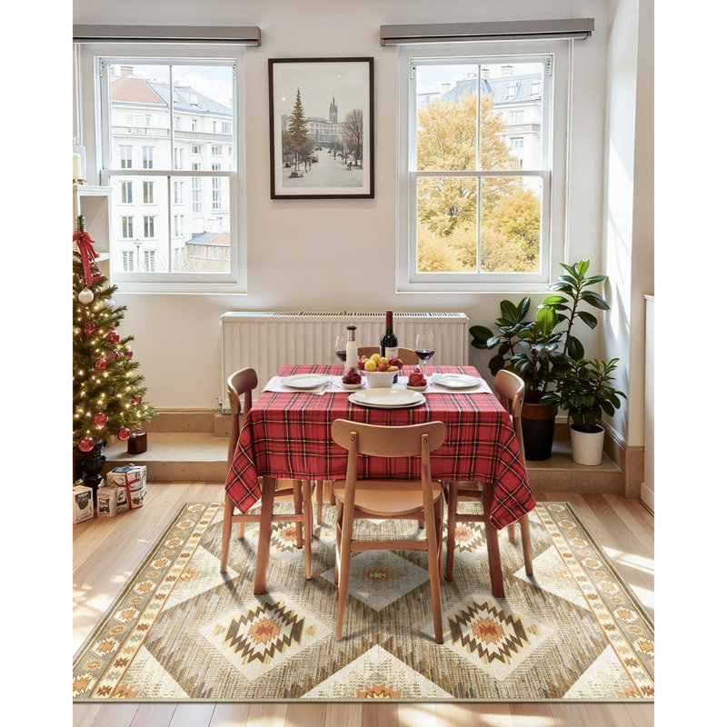Moroccan 120cm X 180.00cm Area Rug, Camel