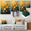 «Green and Yellow Poppies Blooms» - impression d'art mural coquelicots-1155672468-1155672554