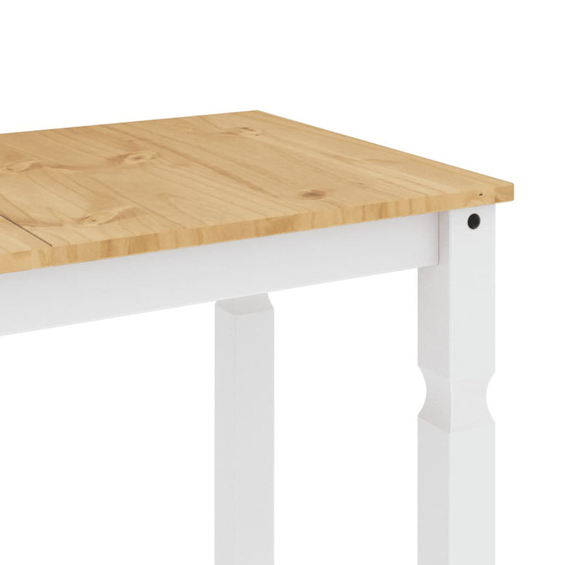 Anesia Solid Wood Dining Table, White, 90cm W x 180cm L