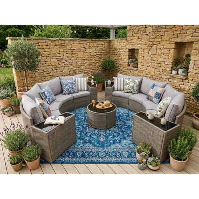 Canapé modulaire demi-lune pour l'extérieur