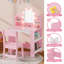 Coiffeuse pour enfants avec lumières, bureau de coiffeuse avec bibliothèque ouverte Princess-114357221