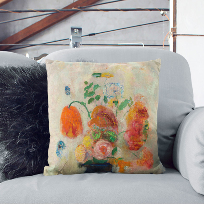 Vase of Flowers Vol.4 Scatter Cushion, Black, 40cm H x 40cm W x 15cm D