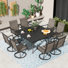 9 Piece Square Outdoor Dining Set With Swivel Chair