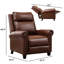 Ensemble de salon inclinable en cuir véritable 3 pièces Serlin avec fauteuil inclinable par pression, canapé inclinable manuel et causeuse avec console et porte-gobelets