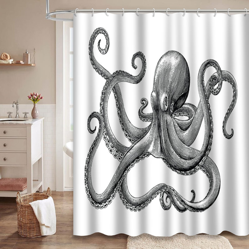 Rideau de douche Octopus, 72" L x 78" W