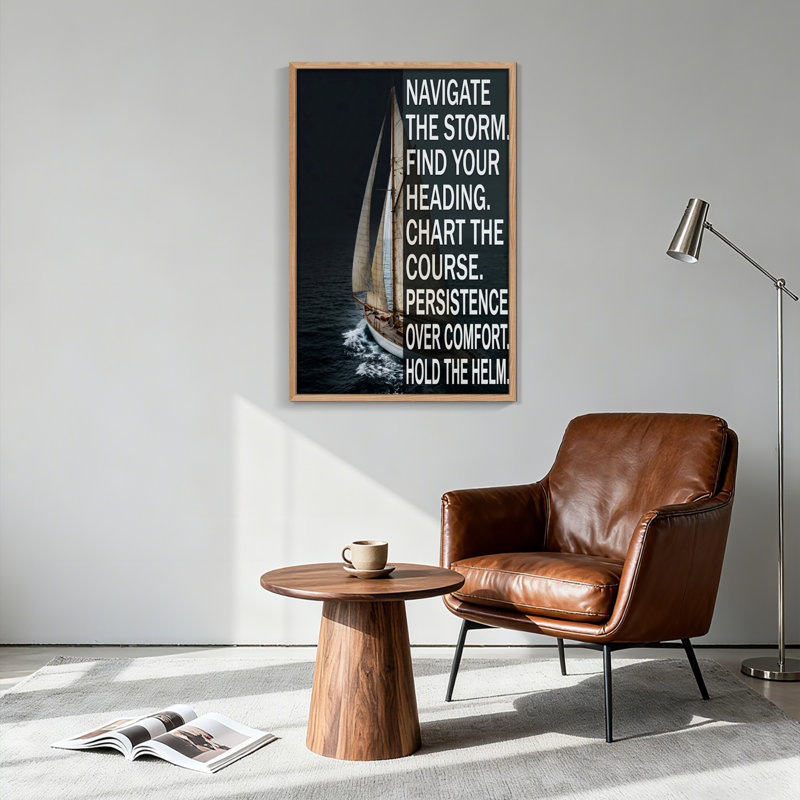 Ensemble de 1 tableau sur toile représentant un voilier, 36"H x 24"W, Natural