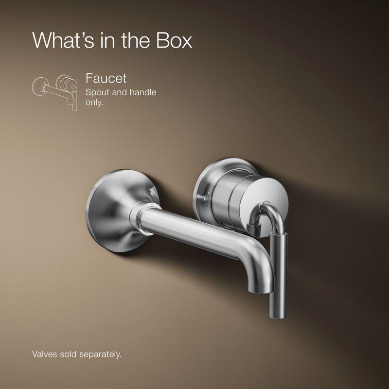 Tone Wall-Mount Single-Handle Bathroom Sink Faucet, Polished Chrome