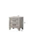 Armoire de chevet contemporaine rustique gris avec deux tiroirs et finition grain de bois pour la chambre à coucher, largeur de 15,9 po, profondeur de 21,6 po