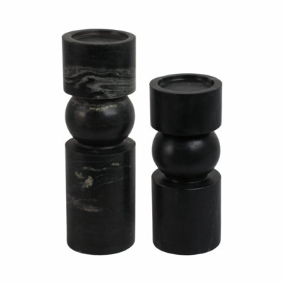 Set Of 2 9/12" Himalayan Marble Candle Holders
