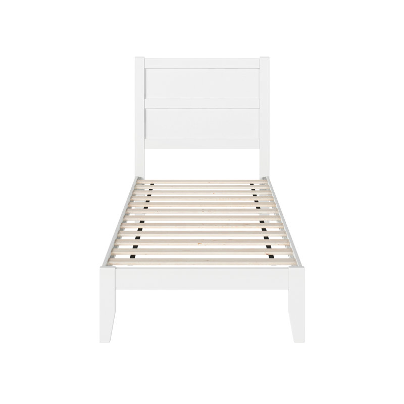  Teo Solid Wood Platform Bed, Twin, White