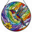 Panneau de vitrail en forme de colibri 12 po-276177598