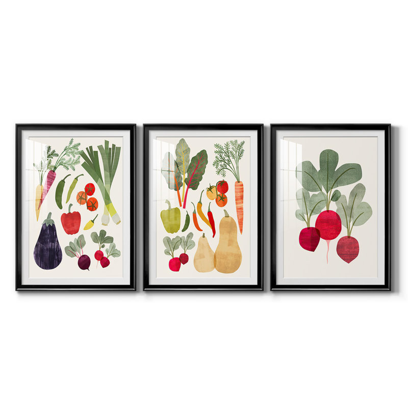 «Garden Offrant I», ensemble de 3 reproductions de cadres photo, H 37 po x l 24,5 po x P 2,5 po, Cadre noir