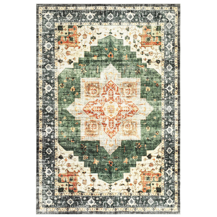 Carmelinda Washable Floral Indoor Rug