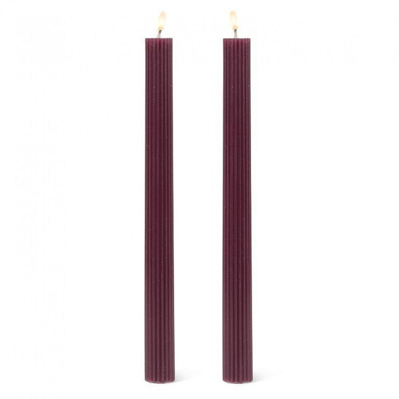 Ridged Taper Candles, Purple