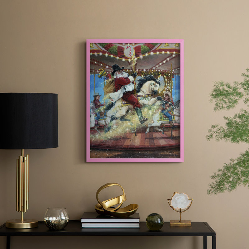 «Merry Go Round», reproduction encadrée - bois massif, H 30 po x l 24 po, Rose