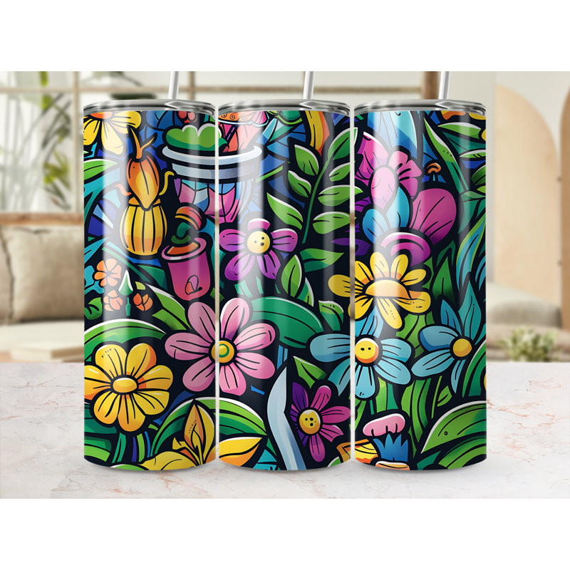 Choose Handmade Tumblers 591ml Vacuum Insulated Stainless Steel (18/8) Travel Tumbler with Straw