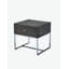 Table de bout en chêne gris et chrome