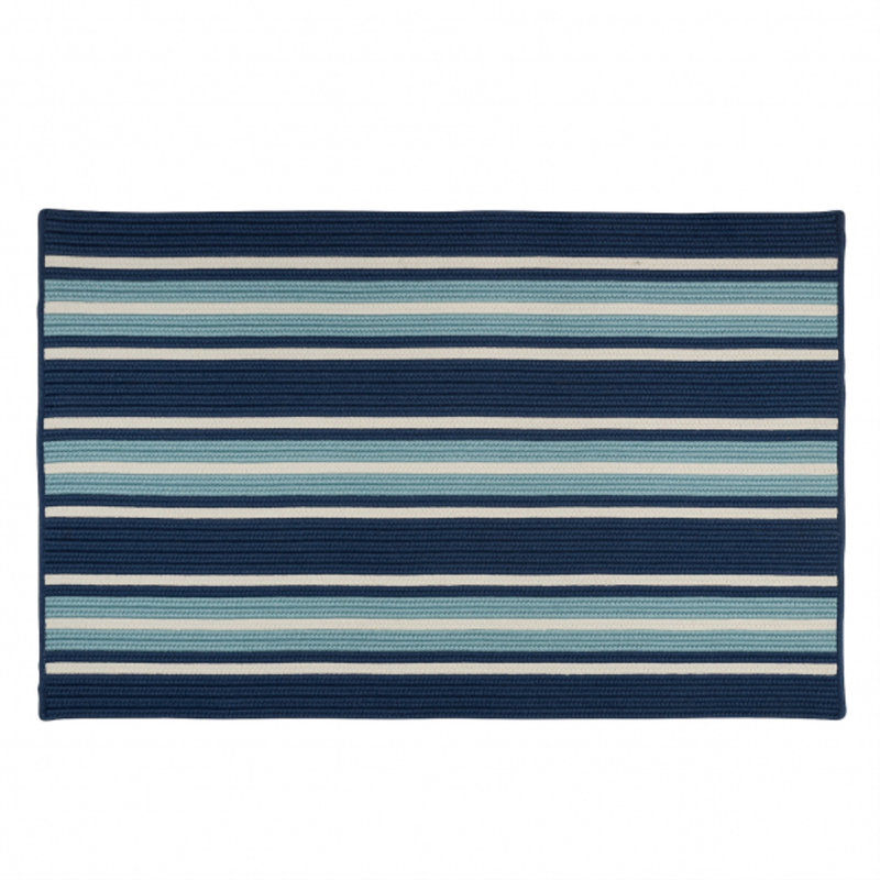 Tapis intérieur / extérieur bleu Madalynn, Rectangle 5 pi x 7 pi