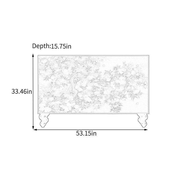 Buffet en pin massif avec tiroirs, Noyer