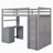 Loft Bed With Desk And Wardrobe-110922964